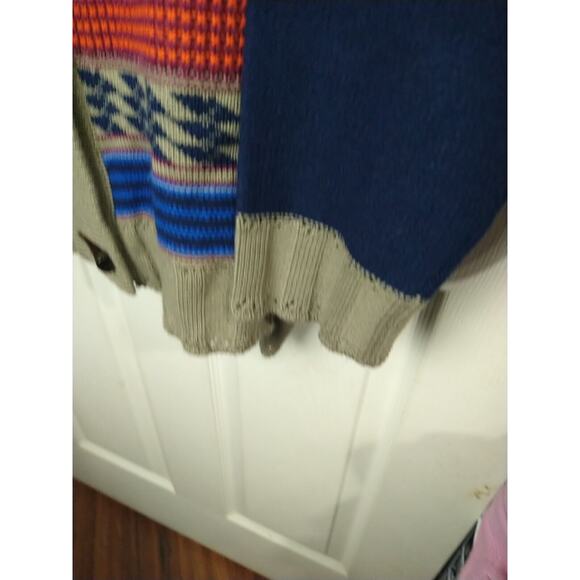 woman within L 18/20 Sweater Cardigan Aztec Western Toggle Close Casual - Picture 6 of 10